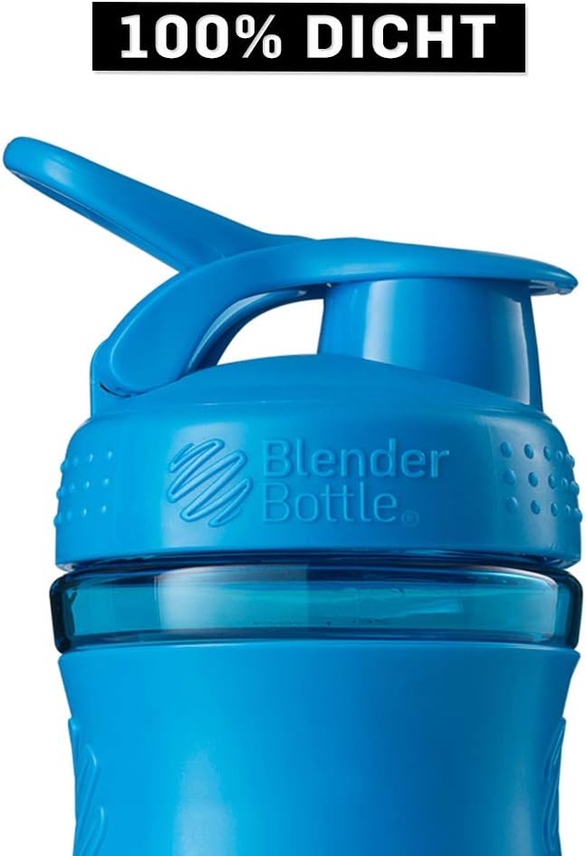 BlenderBottle SportMixer Tritan Grip Shaker Bottle, Cyan/Cyan, 20-Ounce (C01649)