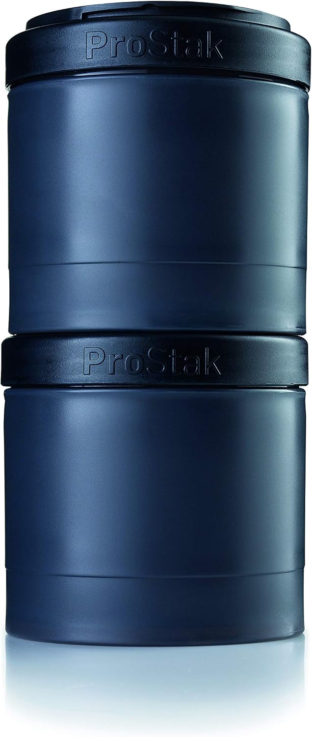 BlenderBottle Exp Pack Plastic Pill Organizer and Storage 2 Pack Black All Black