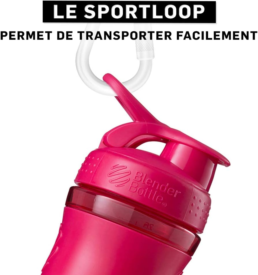 BlenderBottle SportMixer Tritan Grip Shaker Bottle, Pink/Pink, 20-Ounce