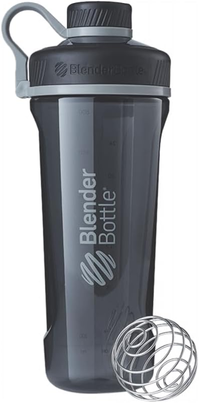 BlenderBottle Radian Shaker Cup Tritan Water Bottle with Wire Whisk, 26-Ounce, Black