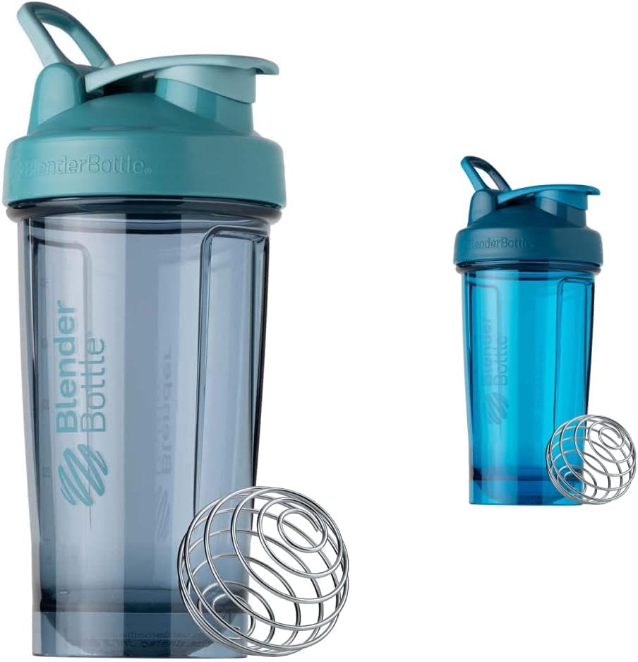 BlenderBottle Shaker Bottle Pro Series Perfect for Protein Shakes and Pre Workout, 24-Ounce, Cerulean Blue and Ocean Blue