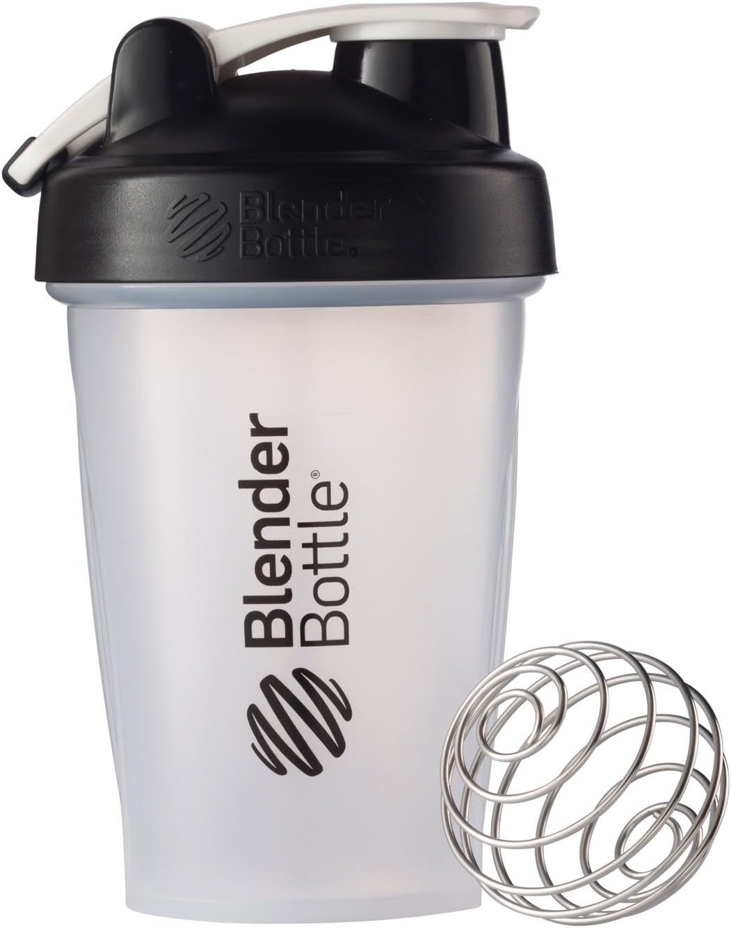 BlenderBottle Classic Loop Top Shaker Bottle, 20-Ounce, Clear/Black