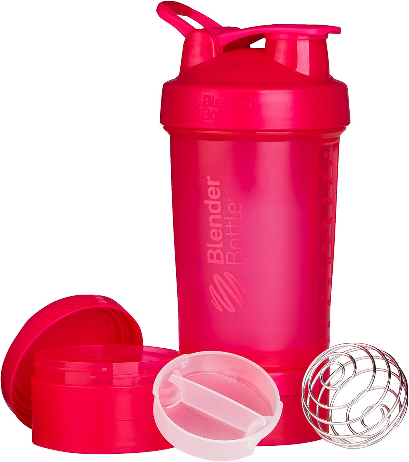 BlenderBottle ProStak System with 22-Ounce Bottle and Twist n' Lock Storage, Pink