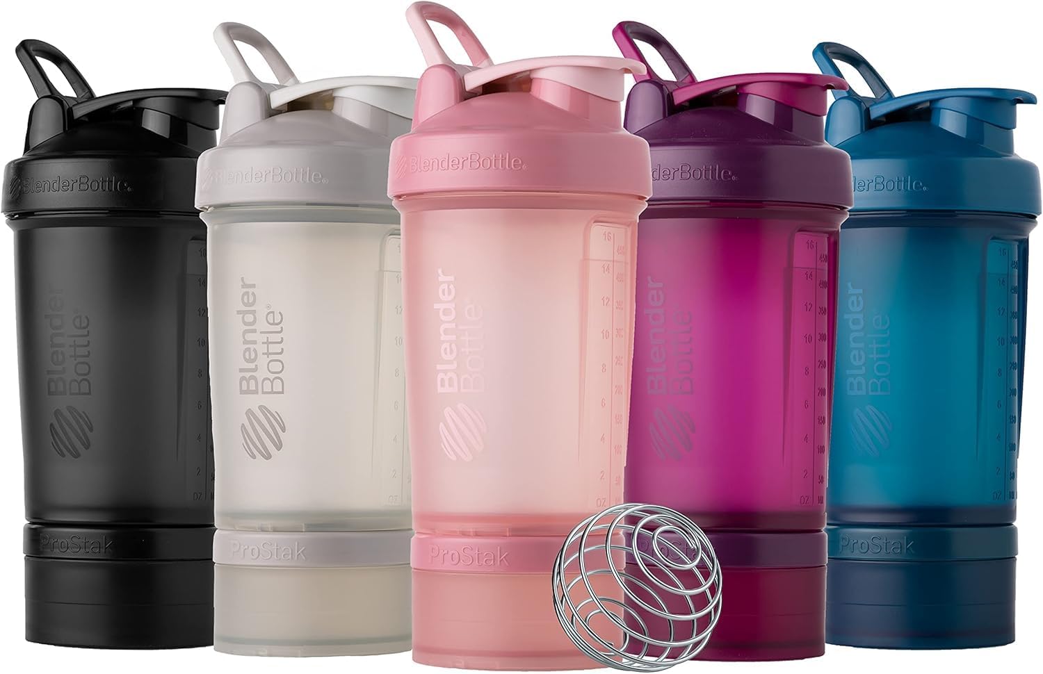 BlenderBottle ProStak Plastic Pill Organizer and Storage 22 oz Tan