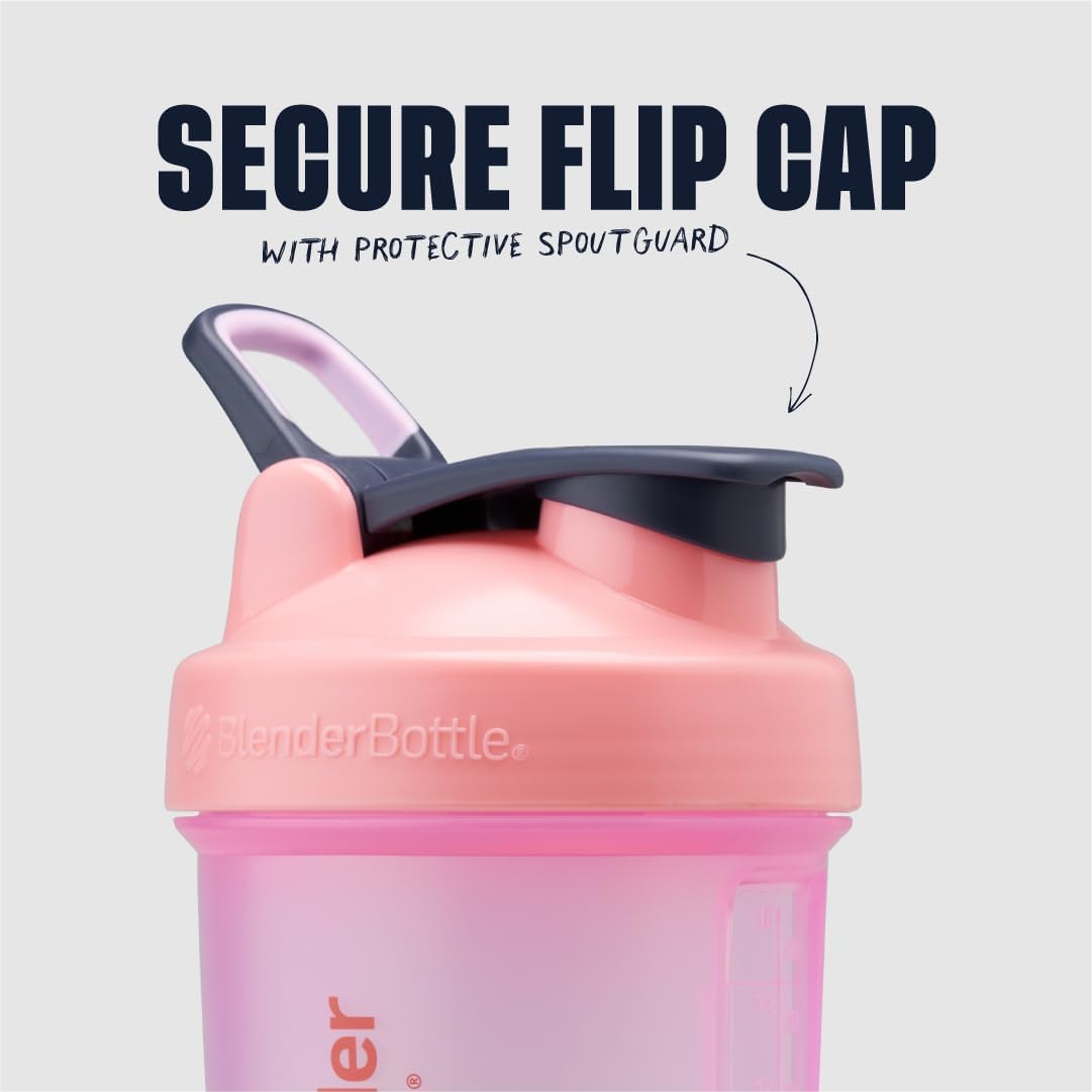 BlenderBottle ProStak Plastic Pill Organizer and Storage 22 oz Pink
