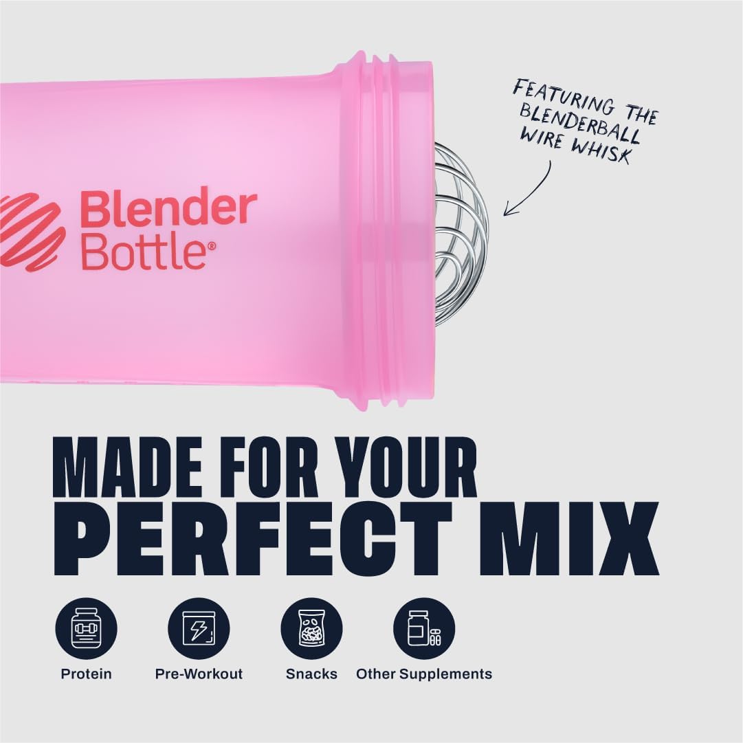 BlenderBottle ProStak Plastic Pill Organizer and Storage 22 oz Pink