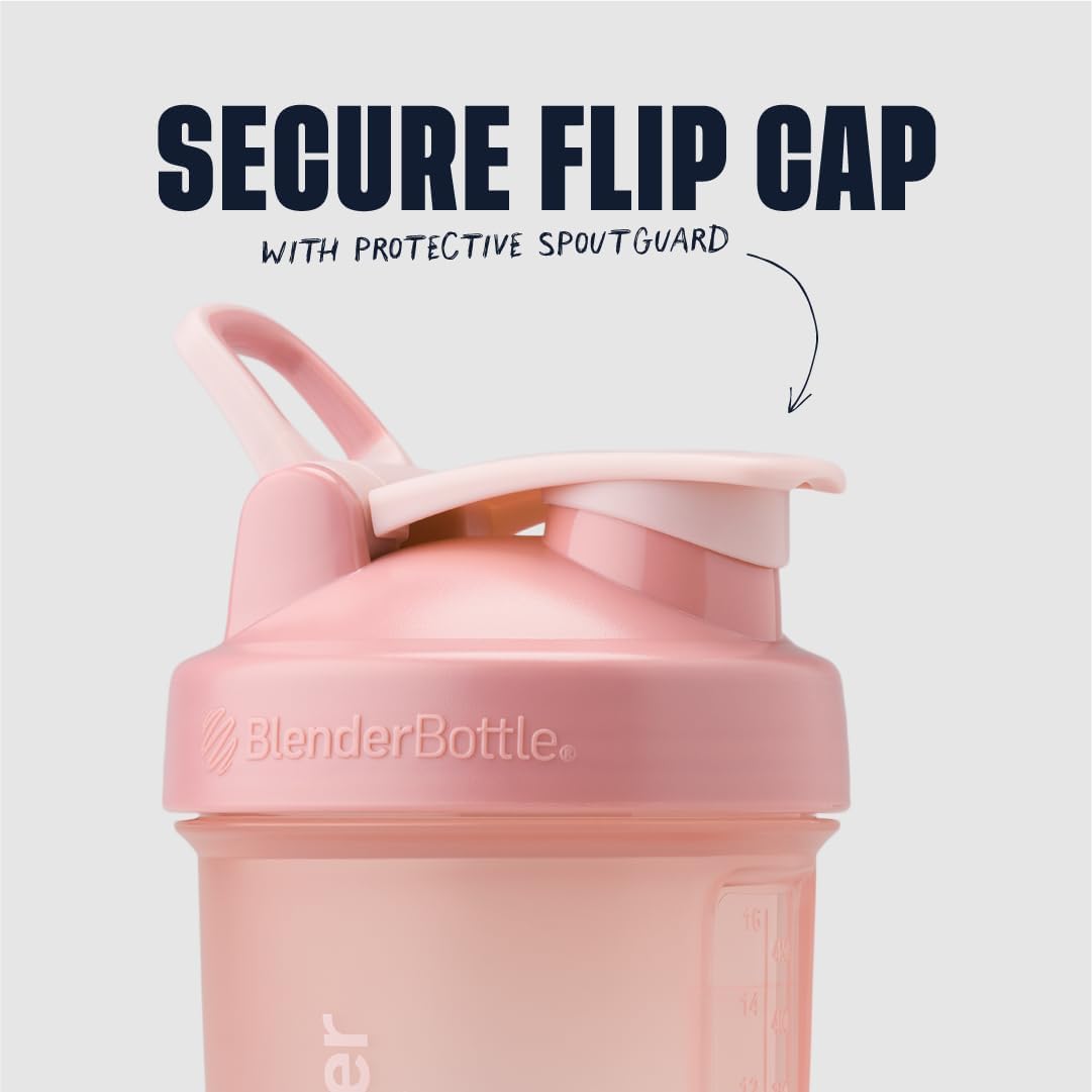 BlenderBottle ProStak Plastic Pill Organizer and Storage 22 oz Rose Pink