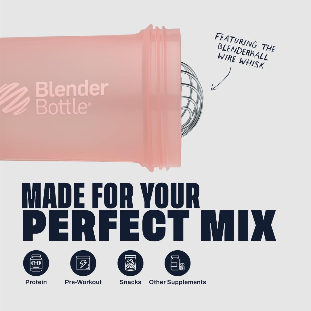 BlenderBottle ProStak Plastic Pill Organizer and Storage 22 oz Rose Pink