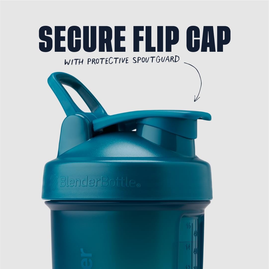 BlenderBottle ProStak Plastic Pill Organizer and Storage 22 oz Ocean Blue