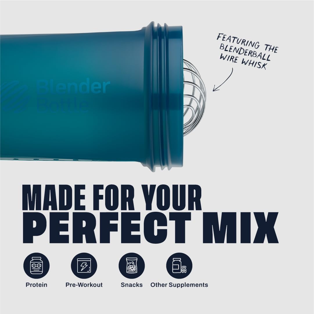 BlenderBottle ProStak Plastic Pill Organizer and Storage 22 oz Ocean Blue
