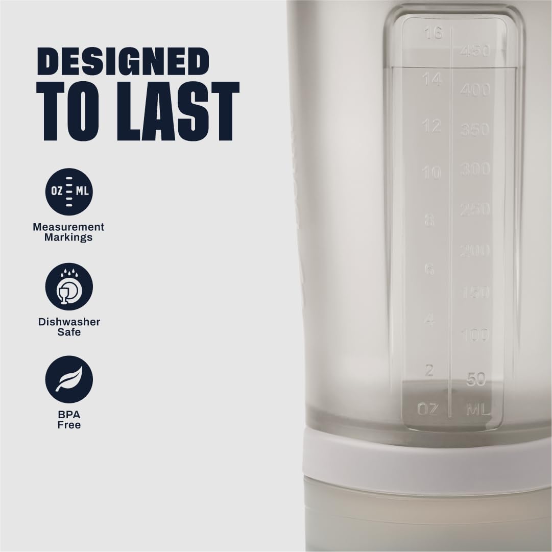 BlenderBottle ProStak Plastic Pill Organizer and Storage 22 oz Smoke Grey