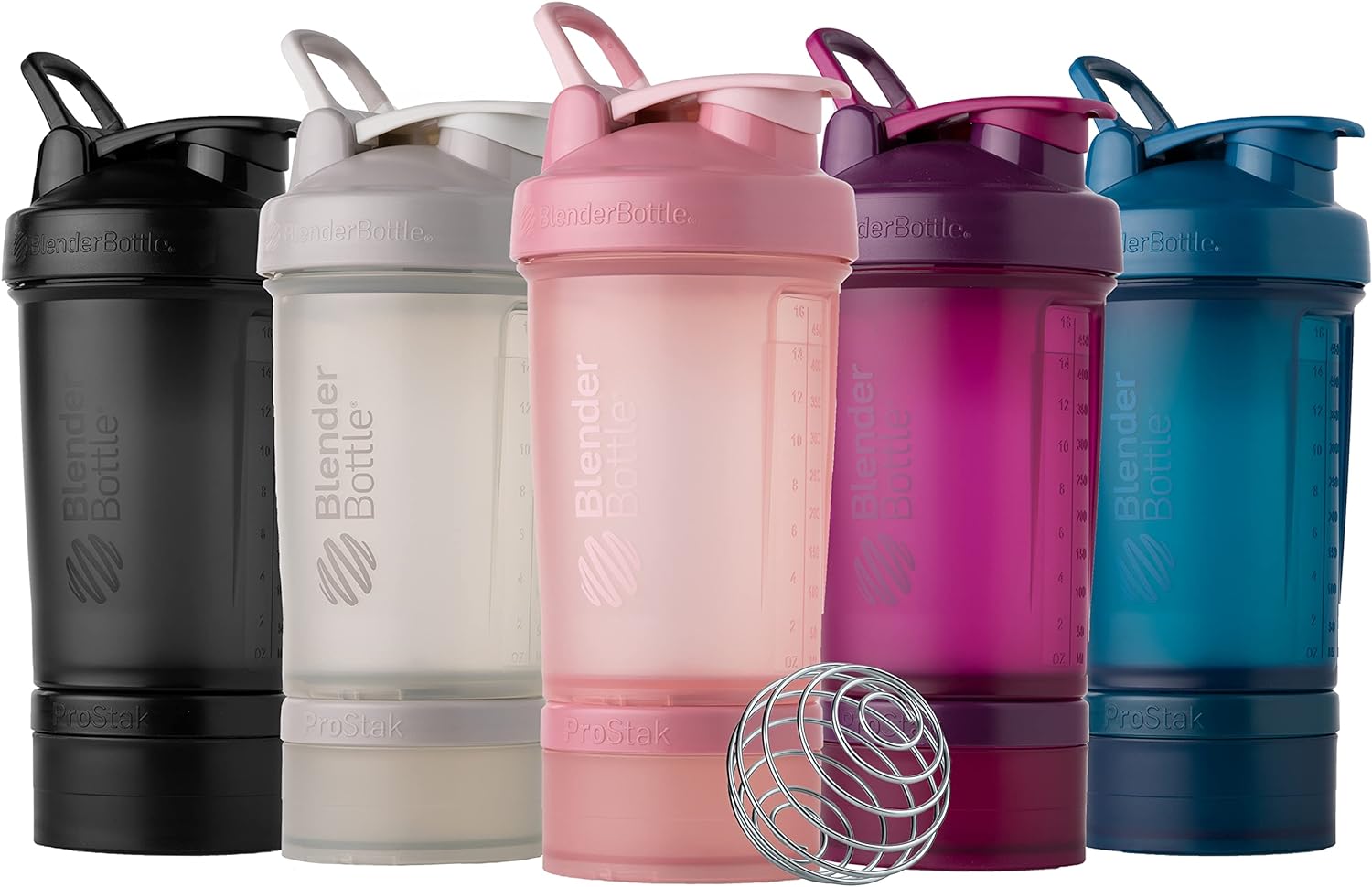 BlenderBottle ProStak Plastic Pill Organizer and Storage 22 oz Smoke Grey
